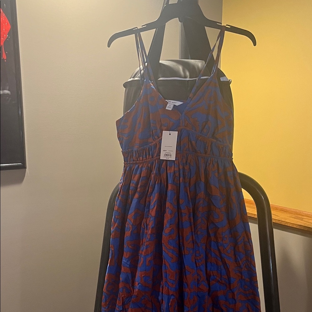 Blue and Orange Patterned Dress